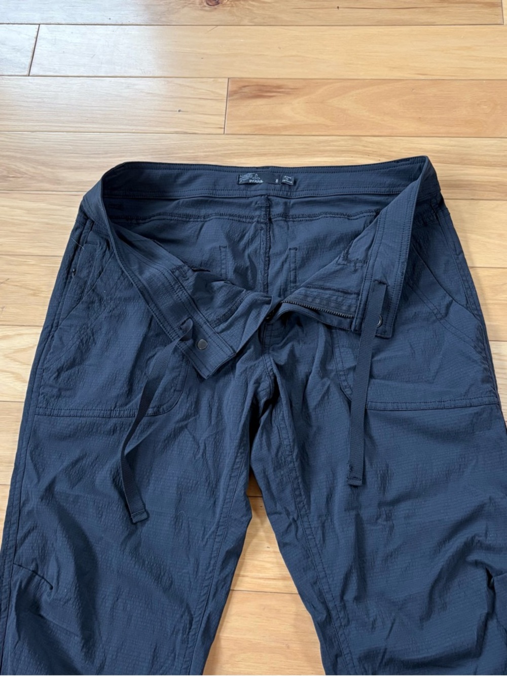 prAna Revenna Ripstop Joggers Womens Sz 8 Black Nylon DWR Hiking Pants - Picture 10 of 12